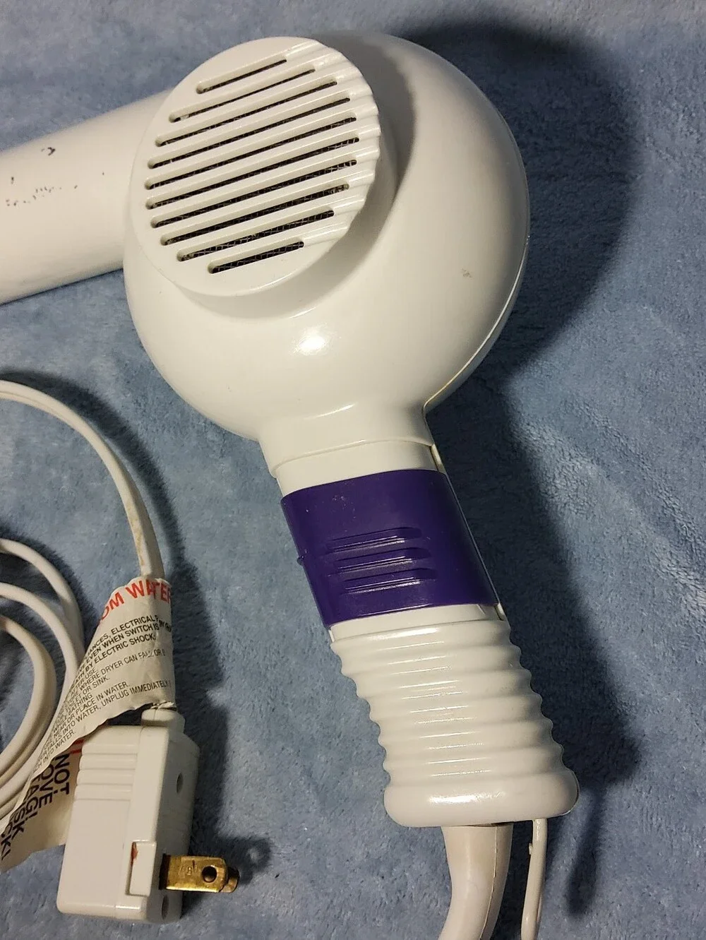 Vintage Supermax By Conair Purple White Hair Blow Dryer Tested & WORKING!